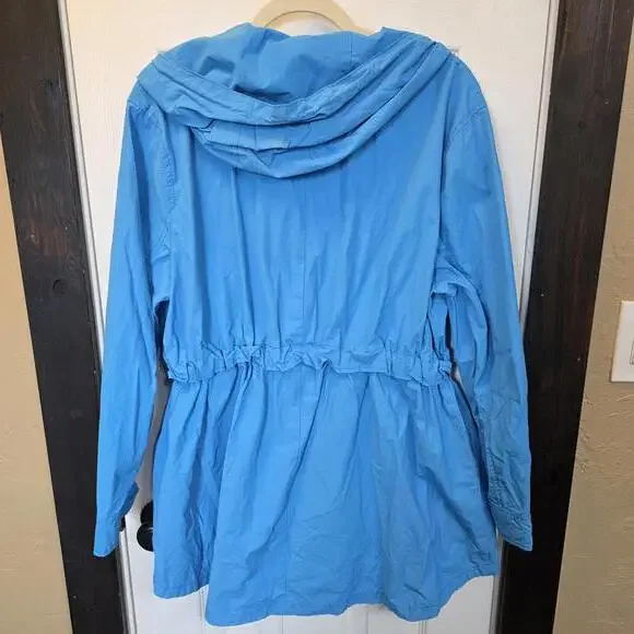 J.Crew Women's Blue Hooded Lightweight Jacket XL NWOT - Picture 6 of 9